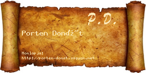 Porten Donát névjegykártya